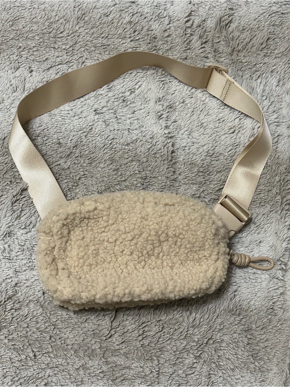 Cozy Shearling Belt Bag in Cream